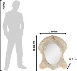 Clayre & Eef Spiegel 69x84 Cm Bruin Beige Hout Glas Grote Spiegel Wand Spiegel Muur Spiegel -Clayre & Eef 1200x1111 3