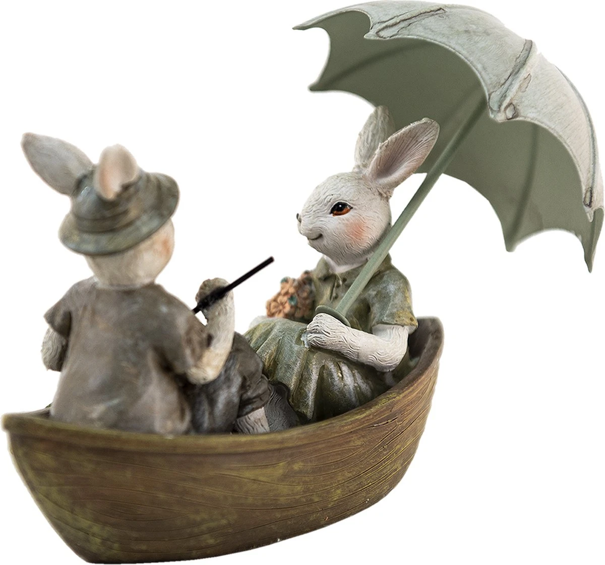 Clayre & Eef Beeld Konijn 14x10x12 Cm Groen Bruin Kunststof Woonaccessoires Paashaas Pasen 4 Clayre & Eef Beeld Konijn 14x10x12 Cm Groen Bruin Kunststof Woonaccessoires Paashaas Pasen - Afbeelding 2