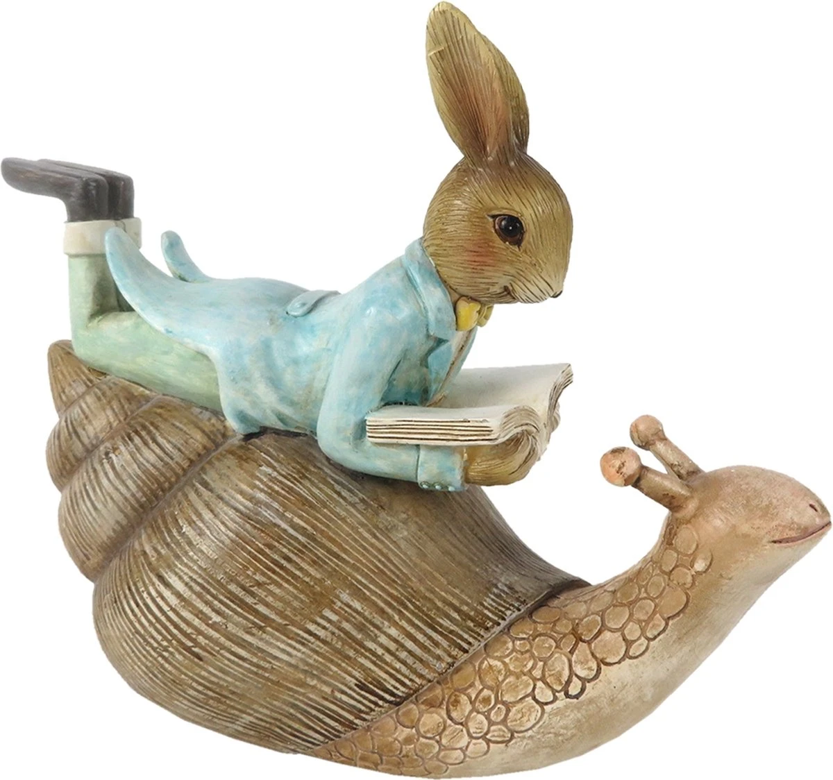 Clayre & Eef Beeld Konijn 16x8x14 Cm Bruin Blauw Kunststof Woonaccessoires Pasen Paashaas 3 Clayre & Eef Beeld Konijn 16x8x14 Cm Bruin Blauw Kunststof Woonaccessoires Pasen Paashaas