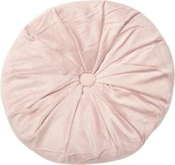 Clayre & Eef Sierkussen Ø 38*8 Cm Roze Polyester Rond Kussenhoes Met Kussenvulling