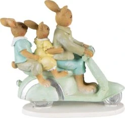 Clayre & Eef Beeld Konijn 15 Cm Groen Bruin Kunststof Woonaccessoires Paashaas Pasen -Clayre & Eef 1200x1133 1