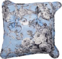 Clayre & Eef Kussenhoes 40x40 Cm Blauw Polyester Vierkant Bloemen Sierkussenhoes Kussen Hoes -Clayre & Eef 1200x1140 1