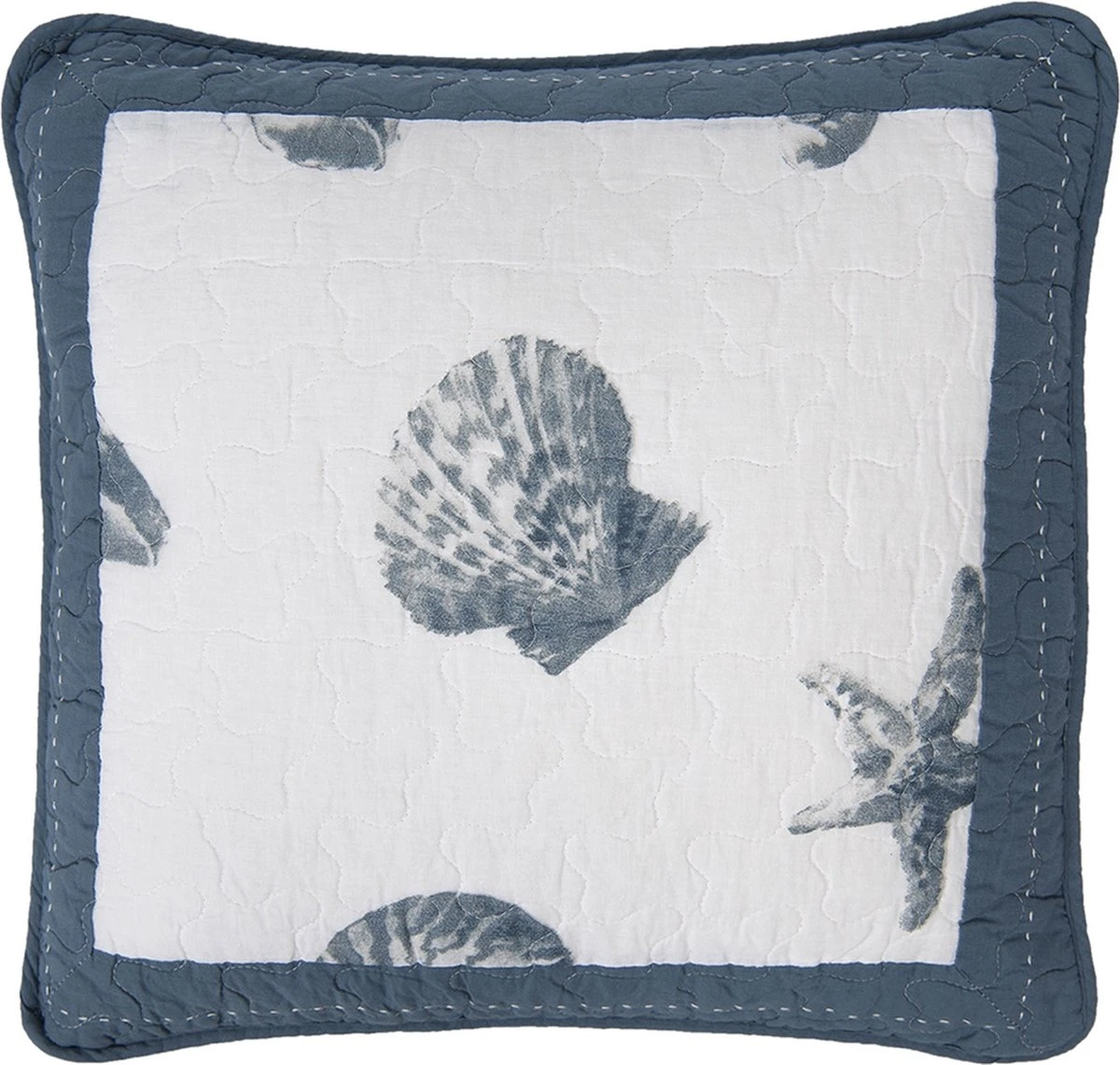 Clayre & Eef Kussenhoes 50x50 Cm Blauw Katoen Vierkant Schelpen Sierkussenhoes Kussen Hoes 3 Clayre & Eef Kussenhoes 50x50 Cm Blauw Katoen Vierkant Schelpen Sierkussenhoes Kussen Hoes