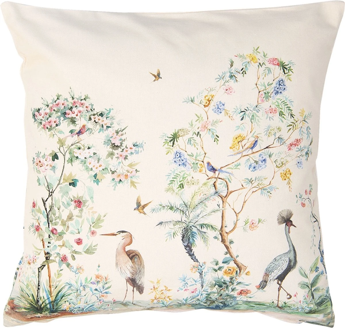 Clayre & Eef Kussenhoes 40x40 Cm Beige Katoen Vierkant Tropisch Motief Sierkussenhoes Kussen Hoes 3 Clayre & Eef Kussenhoes 40x40 Cm Beige Katoen Vierkant Tropisch Motief Sierkussenhoes Kussen Hoes