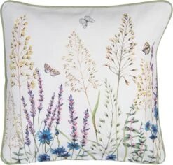 Clayre & Eef Kussenhoes 40x40 Cm Wit Groen Katoen Vierkant Bloemen Sierkussenhoes Kussen Hoes -Clayre & Eef 1200x1147