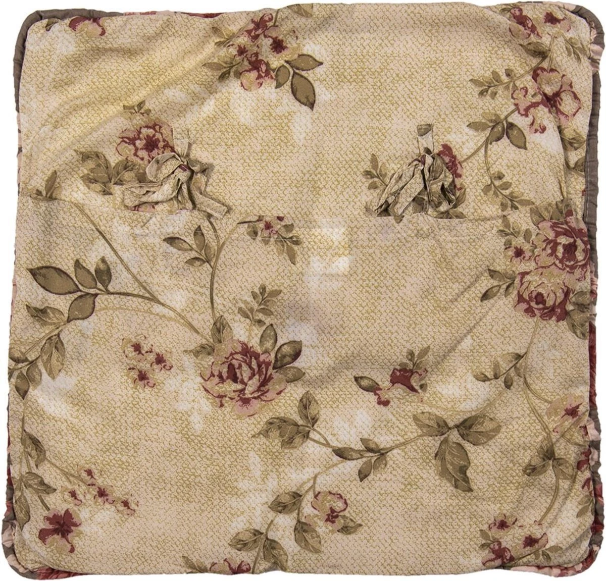 Clayre & Eef Kussenhoes 50x50 Cm Bruin Polyester Vierkant Bloemen Sierkussenhoes Kussen Hoes 7 Clayre & Eef Kussenhoes 50x50 Cm Bruin Polyester Vierkant Bloemen Sierkussenhoes Kussen Hoes - Afbeelding 5