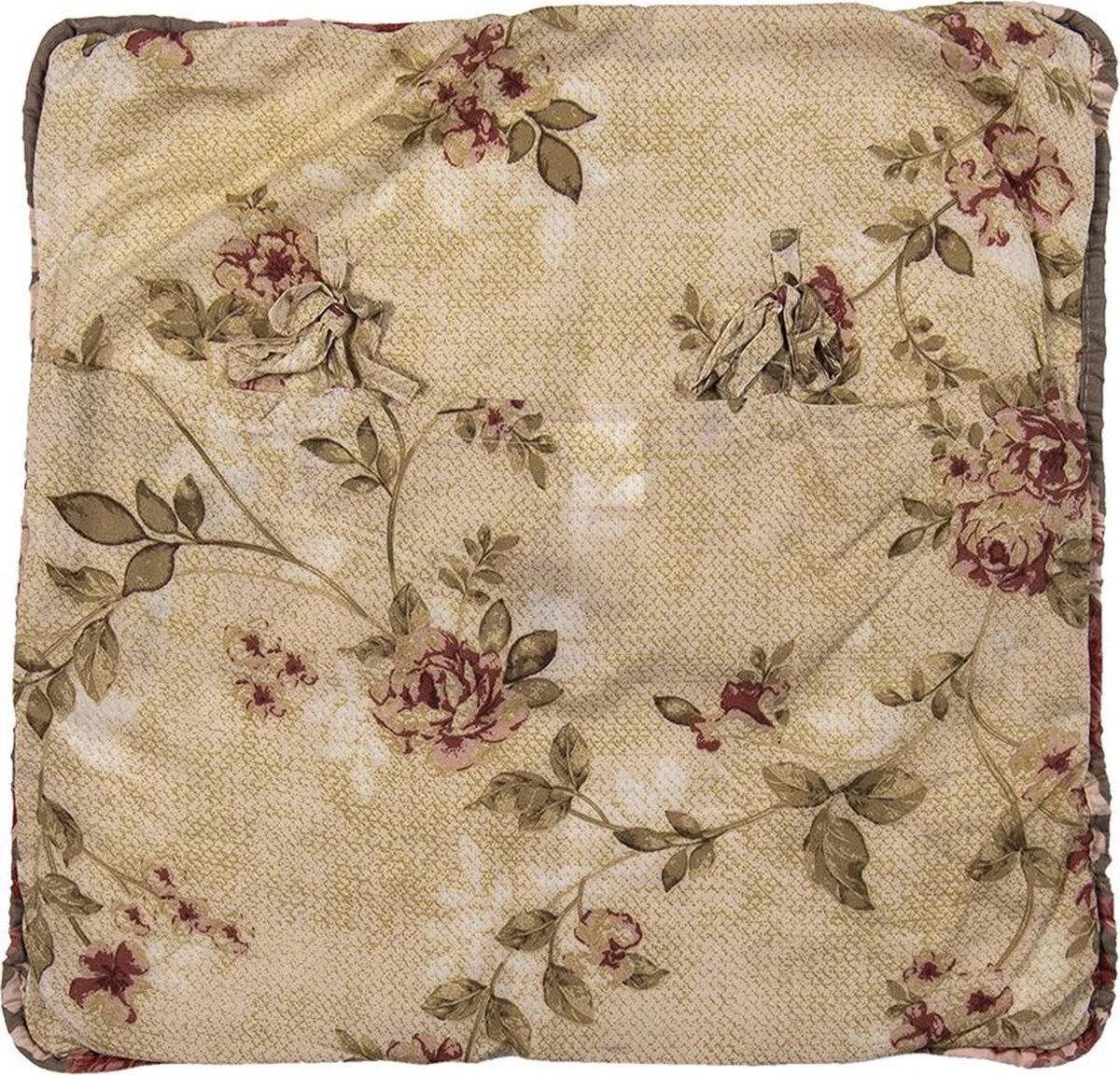 Clayre & Eef Kussenhoes 50x50 Cm Bruin Polyester Vierkant Bloemen Sierkussenhoes Kussen Hoes 6 Clayre & Eef Kussenhoes 50x50 Cm Bruin Polyester Vierkant Bloemen Sierkussenhoes Kussen Hoes - Afbeelding 4