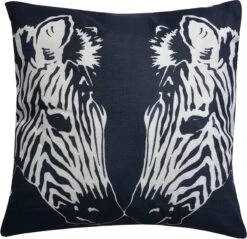Clayre & Eef Sierkussen 43*43 Cm Meerkleurig Synthetisch Vierkant Zebra Kussenhoes Met Kussenvulling