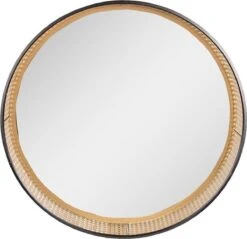 Clayre & Eef Spiegel Ø 60 Cm Bruin Metaal Rond Grote Spiegel Wand Spiegel Muur Spiegel -Clayre & Eef 1200x1162 5