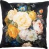 Clayre & Eef Kussenhoes 45x45 Cm Zwart Geel Polyester Bloemen Sierkussenhoes Kussen Hoes -Clayre & Eef 1200x1163 2