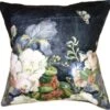 Clayre & Eef Kussenhoes 45x45 Cm Blauw Zwart Polyester Vierkant Bloemen Sierkussenhoes Kussen Hoes -Clayre & Eef 1200x1164