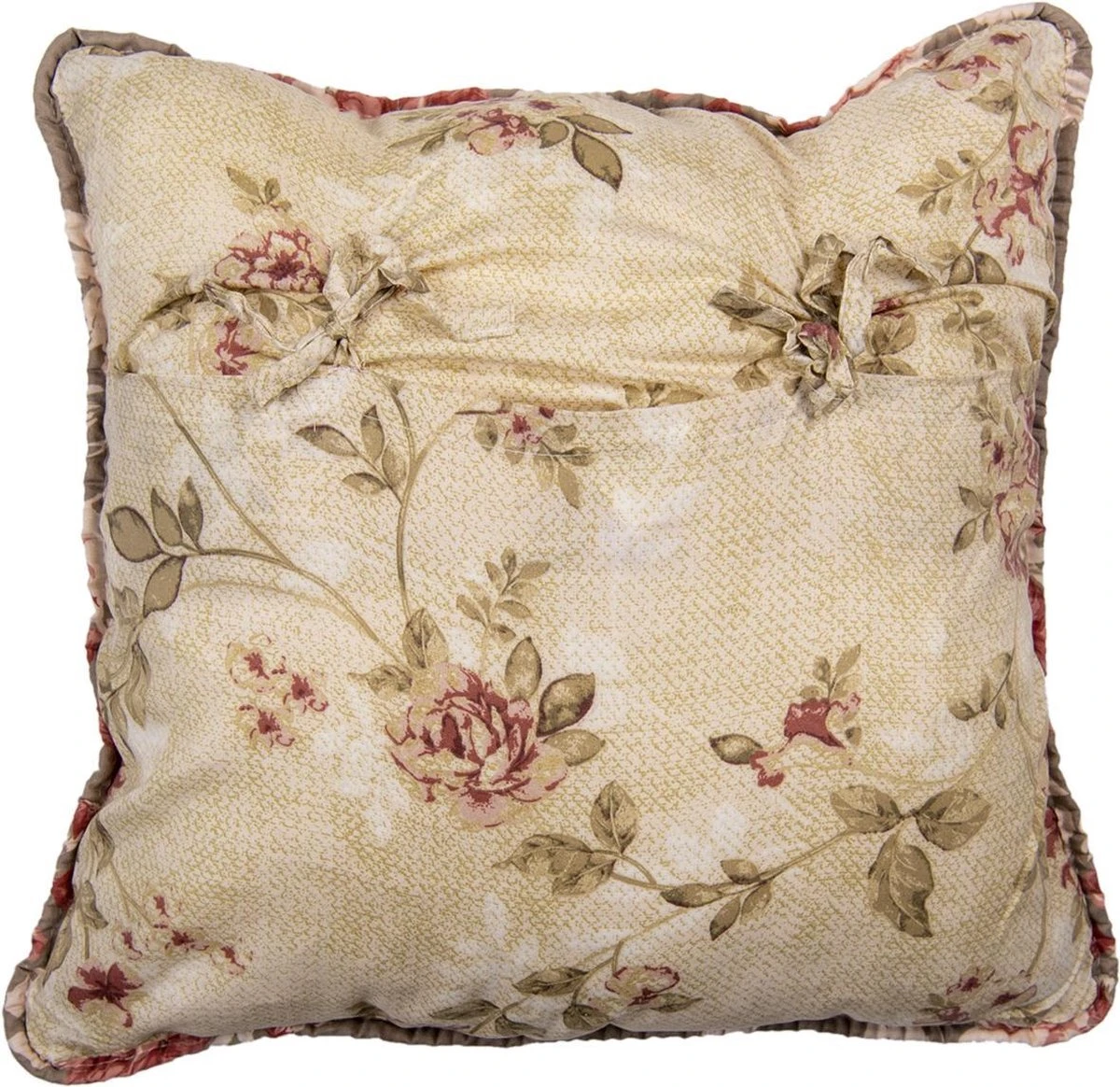 Clayre & Eef Kussenhoes 50x50 Cm Bruin Polyester Vierkant Bloemen Sierkussenhoes Kussen Hoes 5 Clayre & Eef Kussenhoes 50x50 Cm Bruin Polyester Vierkant Bloemen Sierkussenhoes Kussen Hoes - Afbeelding 3