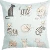 Clayre & Eef Kussenhoes 43x43 Cm Blauw Wit Polyester Vierkant Katten Sierkussenhoes Kussen Hoes -Clayre & Eef 1200x1166 2