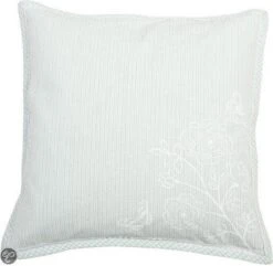 Clayre & Eef - Katoenen Kussenhoes - Strepen En Vlinders - Groen - 40 X 40 Cm