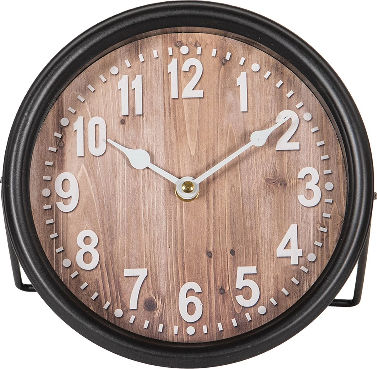 Clayre & Eef Tafelklok 20x6x20 Cm Zwart Bruin Ijzer Tafelklokken Binnen Staand Klokje Tafelklokje 3 Clayre & Eef Tafelklok 20x6x20 Cm Zwart Bruin Ijzer Tafelklokken Binnen Staand Klokje Tafelklokje