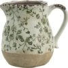 Clayre & Eef Decoratieve Schenkkan 1100 Ml Groen Wit Keramiek Bladeren Waterkan Kan 1 Clayre & Eef Decoratieve Schenkkan 1100 Ml Groen Wit Keramiek Bladeren Waterkan Kan -Clayre & Eef 1200x1179