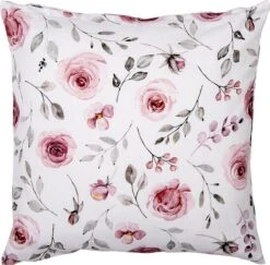 Clayre & Eef Kussenhoes 40x40 Cm Wit Roze Katoen Vierkant Rozen Sierkussenhoes Kussen Hoes -Clayre & Eef 1200x1179 5