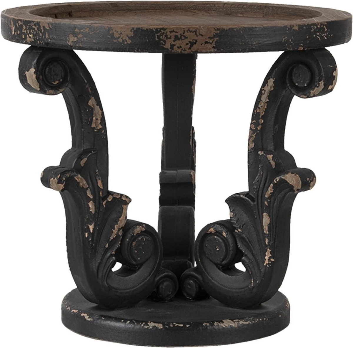 Clayre & Eef Etagère Ø 27x24 Cm Grijs Hout Rond Taartplateau Op Voet Serveerschaal 5 Clayre & Eef Etagère Ø 27x24 Cm Grijs Hout Rond Taartplateau Op Voet Serveerschaal - Afbeelding 3