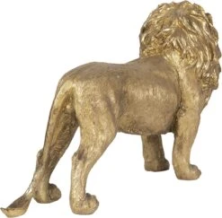 Clayre & Eef Beeld Leeuw 54x16x34 Cm Goudkleurig Polyresin Woonaccessoires Beeld Decoratie Decoratieve Accessoires -Clayre & Eef 1200x1182 11