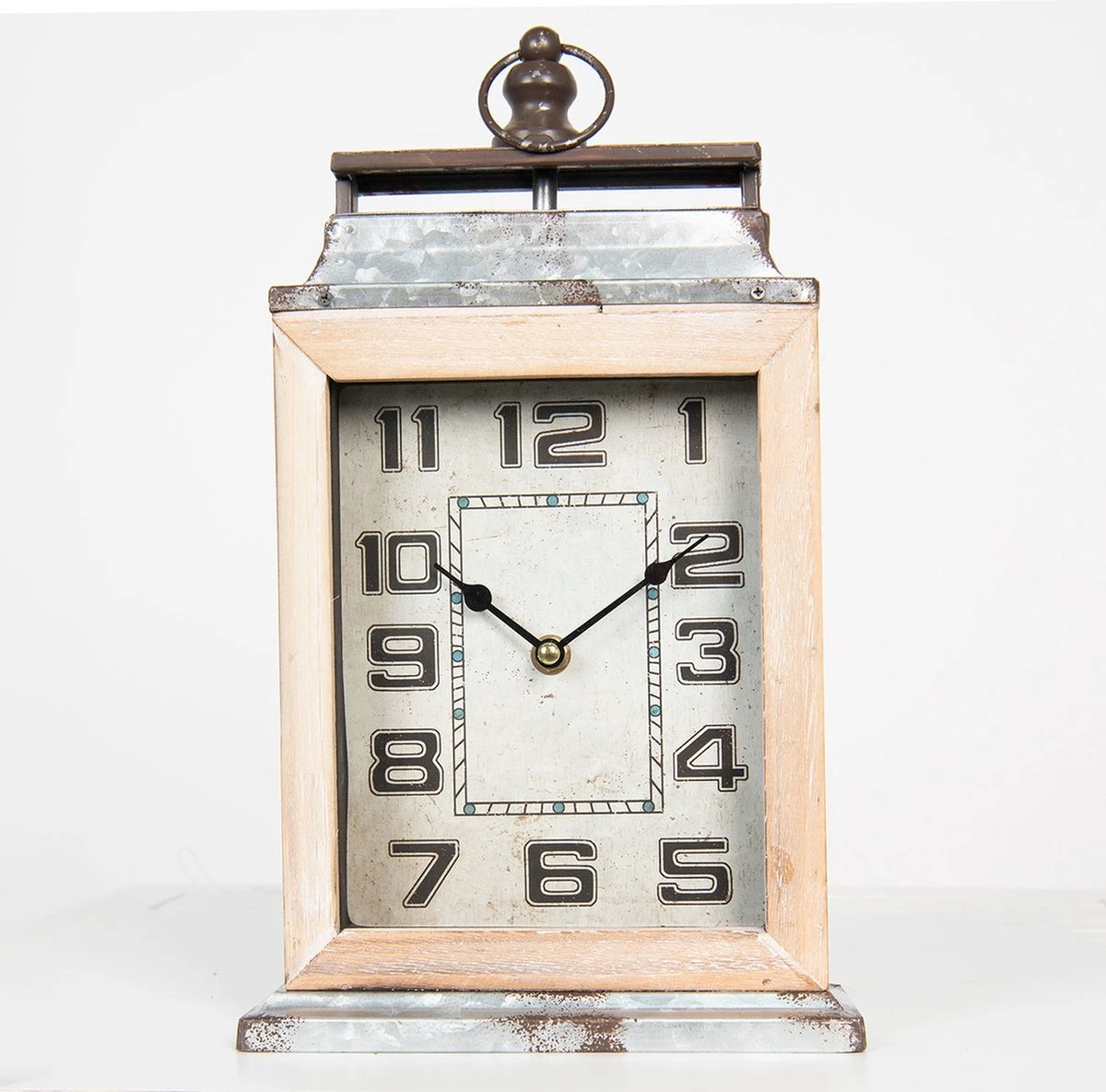 Clayre & Eef Tafelklok 20*34 Cm Grijs Metaal Rechthoek Tafelklokken Binnen Staand Klokje Tafelklokje 7 Clayre & Eef Tafelklok 20*34 Cm Grijs Metaal Rechthoek Tafelklokken Binnen Staand Klokje Tafelklokje - Afbeelding 5