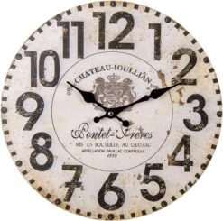 Clayre & Eef Wandklok Ø 34 Cm Beige MDF Rond Muurklok Hangklok Keukenklok -Clayre & Eef 1200x1188 6