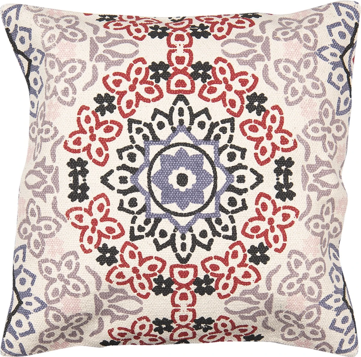 Clayre & Eef Kussenhoes 50x50 Cm Rood Beige Katoen Vierkant Sierkussenhoes Kussen Hoes 7 Clayre & Eef Kussenhoes 50x50 Cm Rood Beige Katoen Vierkant Sierkussenhoes Kussen Hoes - Afbeelding 5