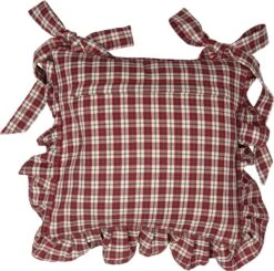 Clayre & Eef Kussenhoes Stoelkussen 40x40 Cm Beige Rood Katoen Vierkant Hert Sierkussen Kussensloop Kussenbeschermer -Clayre & Eef 1200x1189 4