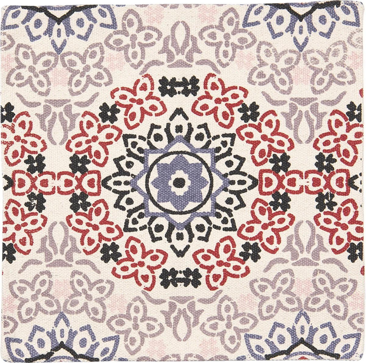 Clayre & Eef Kussenhoes 50x50 Cm Rood Beige Katoen Vierkant Sierkussenhoes Kussen Hoes 3 Clayre & Eef Kussenhoes 50x50 Cm Rood Beige Katoen Vierkant Sierkussenhoes Kussen Hoes