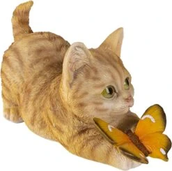 Clayre & Eef Beeld Kat 19x8x10 Cm Bruin Beige Kunststof Woonaccessoires Beeld Decoratie Decoratieve Accessoires -Clayre & Eef 1200x1192 13