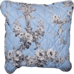 Clayre & Eef Kussenhoes 40x40 Cm Blauw Polyester Vierkant Bloemen Sierkussenhoes Kussen Hoes -Clayre & Eef 1200x1194 2
