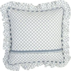 Clayre & Eef - Katoenen Kussenhoes - Animal Parade - Blauw / Wit - 2 Stuks - 40 X 40 Cm