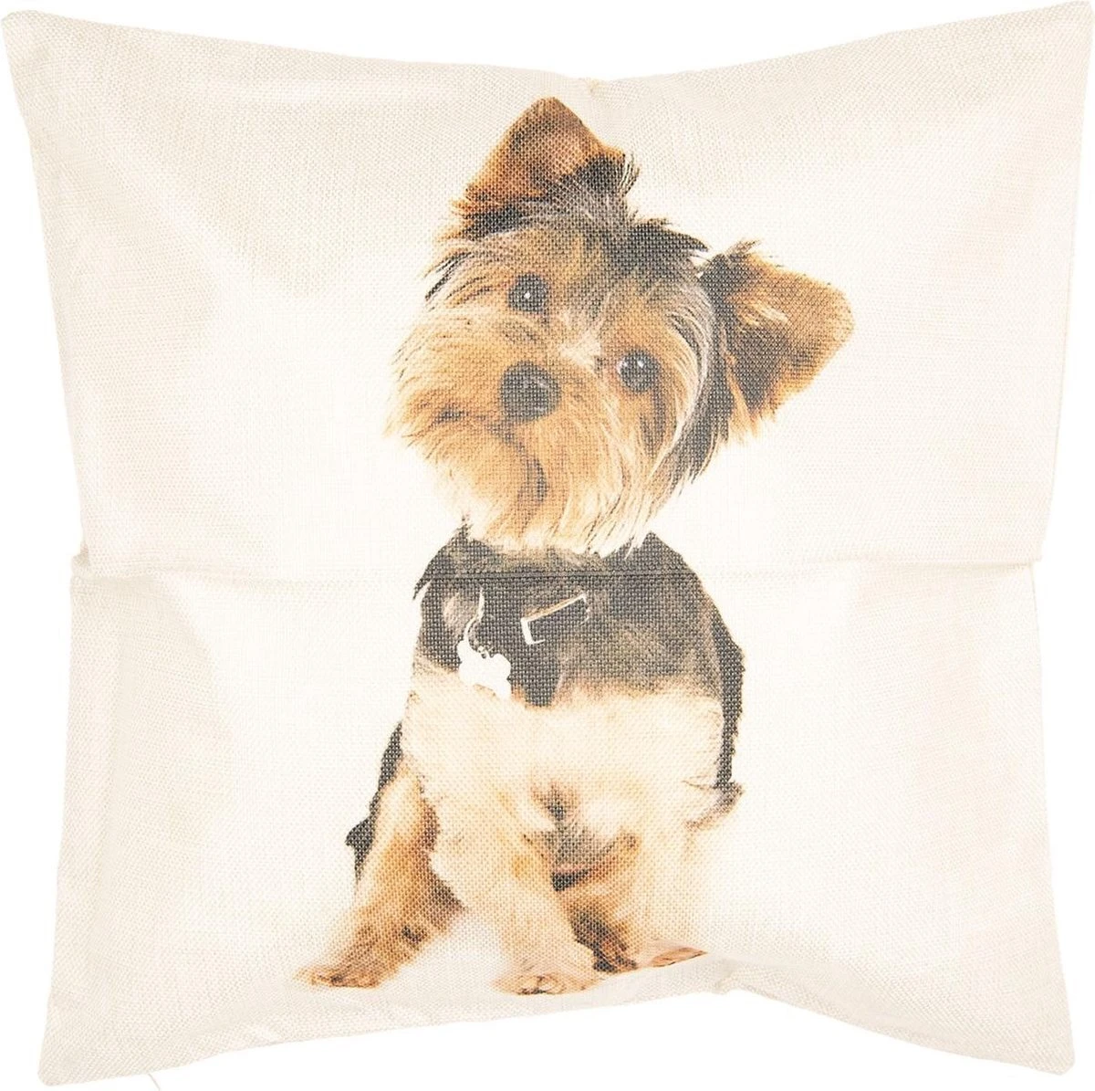 Clayre & Eef Kussenhoes 43x43 Cm Zwart Wit Polyester Vierkant Hond Sierkussenhoes Kussen Hoes 5 Clayre & Eef Kussenhoes 43x43 Cm Zwart Wit Polyester Vierkant Hond Sierkussenhoes Kussen Hoes - Afbeelding 3