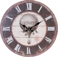 Clayre & Eef Clayre & Eef Klok Bruin Ø 34x4 Cm