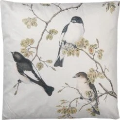 Clayre & Eef Sierkussen 45x45 Cm Wit Zwart Synthetisch Vierkant Kussenhoes Met Kussenvulling