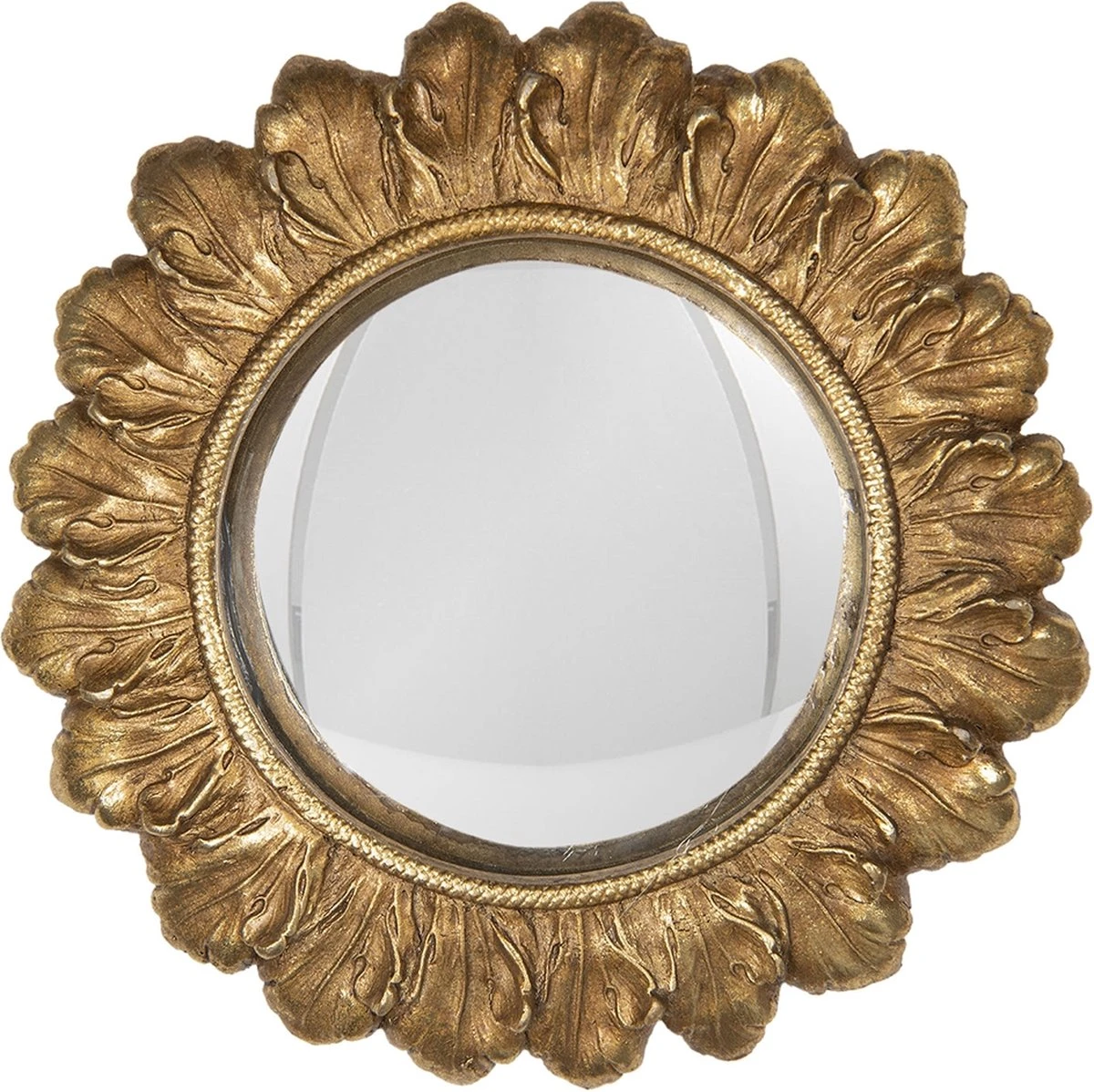 Clayre & Eef Spiegel Ø 18 Cm Goudkleurig Kunststof Rond Bladeren Grote Spiegel Wand Spiegel Muur Spiegel 3 Clayre & Eef Spiegel Ø 18 Cm Goudkleurig Kunststof Rond Bladeren Grote Spiegel Wand Spiegel Muur Spiegel