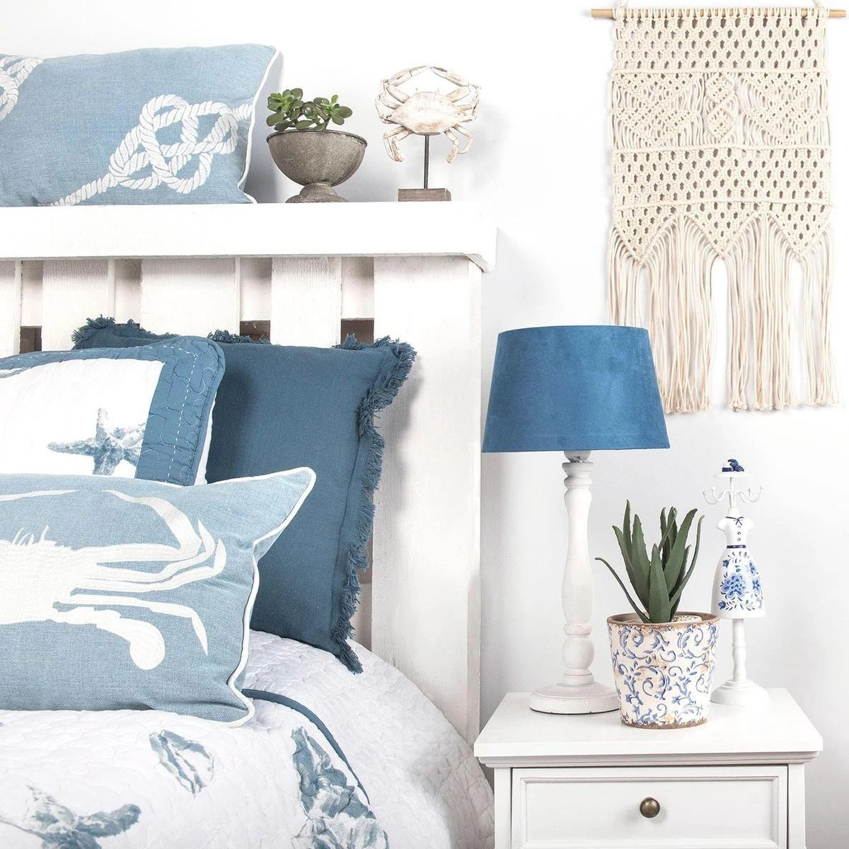 Clayre & Eef Kussenhoes 50x50 Cm Blauw Katoen Vierkant Schelpen Sierkussenhoes Kussen Hoes 4 Clayre & Eef Kussenhoes 50x50 Cm Blauw Katoen Vierkant Schelpen Sierkussenhoes Kussen Hoes - Afbeelding 2