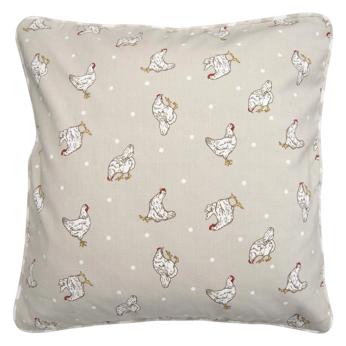 Clayre & Eef Kussenhoes 40x40 Cm Beige Katoen Vierkant Kippen Sierkussenhoes Kussen Hoes 5 Clayre & Eef Kussenhoes 40x40 Cm Beige Katoen Vierkant Kippen Sierkussenhoes Kussen Hoes - Afbeelding 3