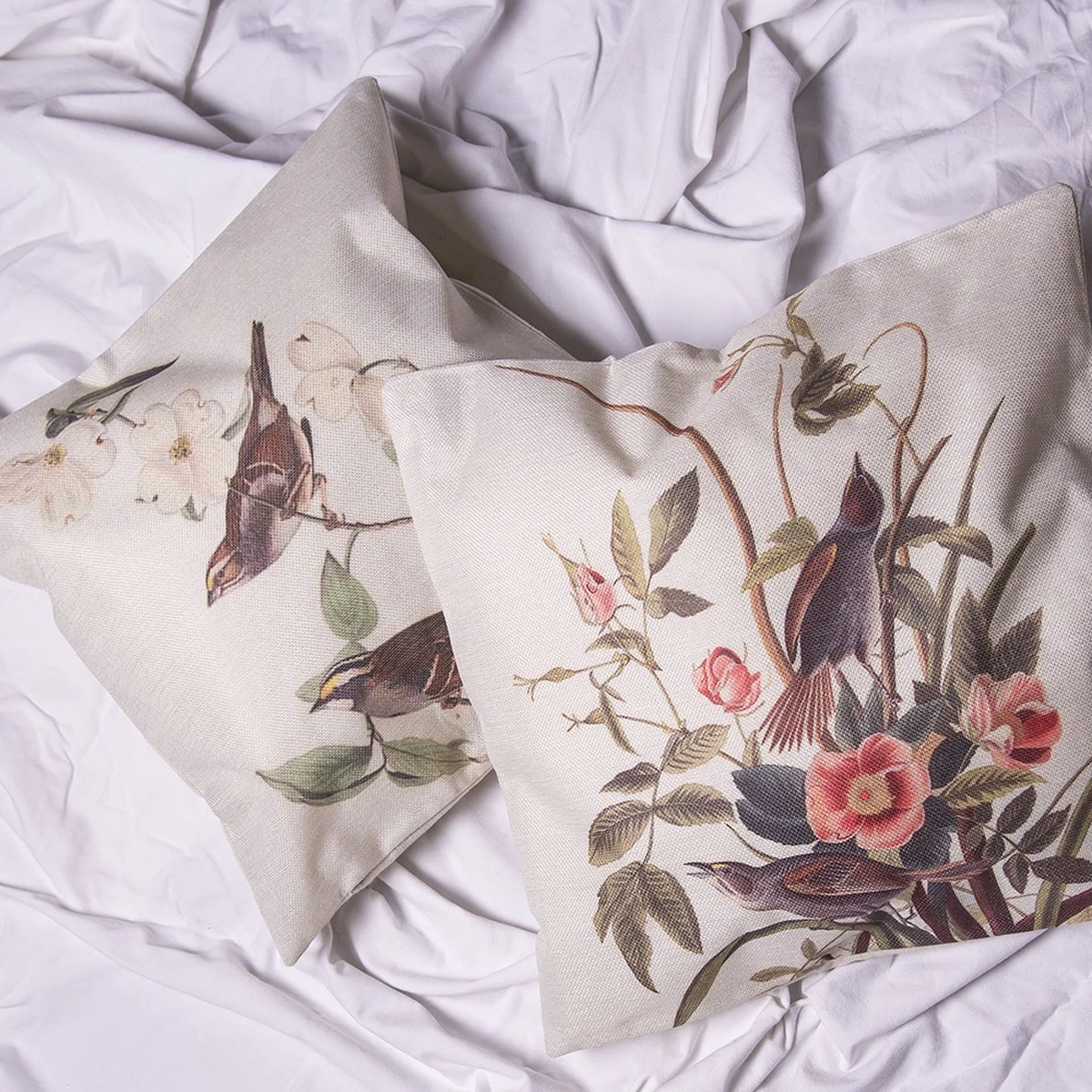 Clayre & Eef Kussenhoes 43x43 Cm Wit Groen Polyester Vierkant Vogel Sierkussenhoes Kussen Hoes 6 Clayre & Eef Kussenhoes 43x43 Cm Wit Groen Polyester Vierkant Vogel Sierkussenhoes Kussen Hoes - Afbeelding 4