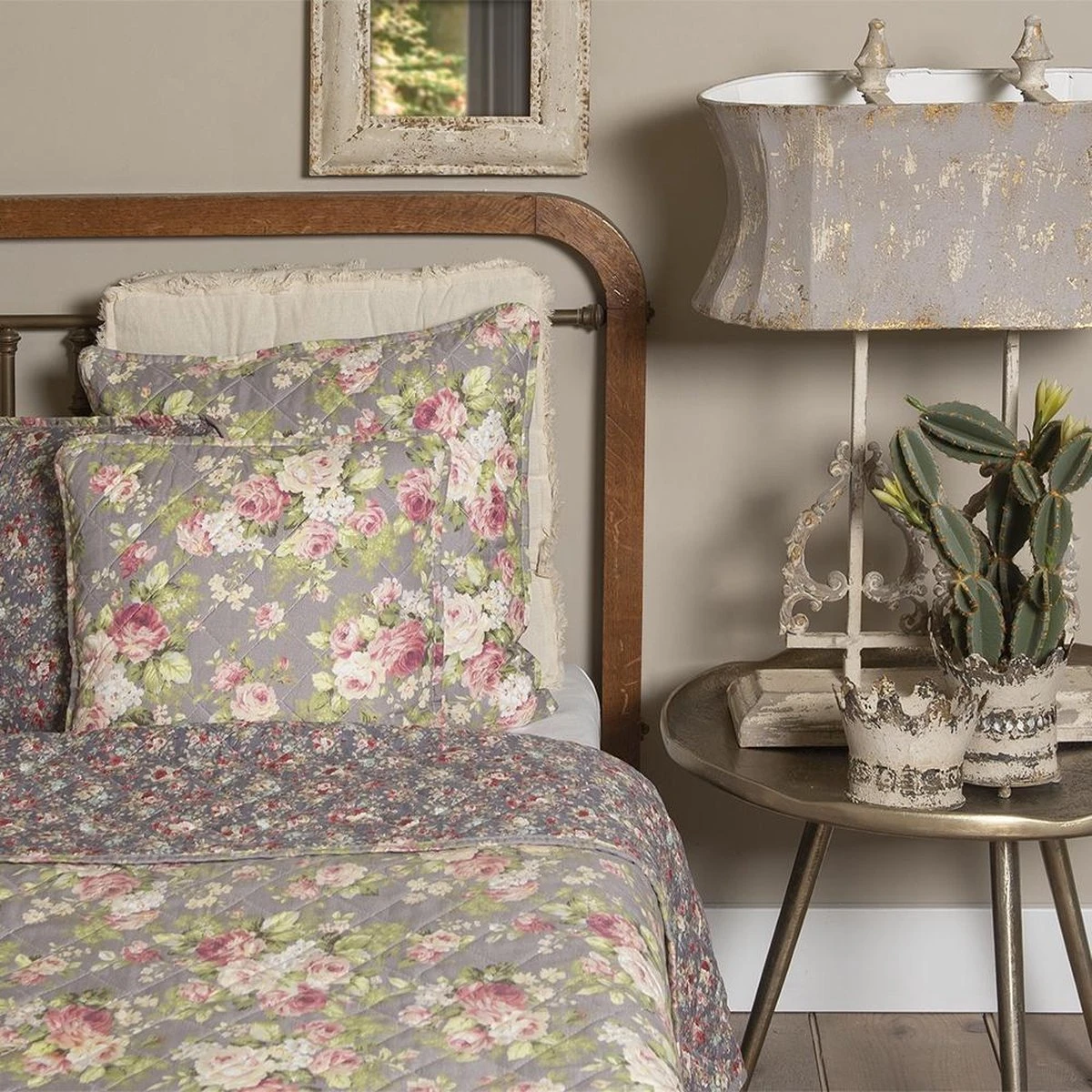 Clayre & Eef Kussenhoes 40x40 Cm Grijs Groen Polyester Katoen Vierkant Sierkussenhoes Kussen Hoes 6 Clayre & Eef Kussenhoes 40x40 Cm Grijs Groen Polyester Katoen Vierkant Sierkussenhoes Kussen Hoes - Afbeelding 4