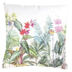 Clayre & Eef Kussenhoes 40x40 Cm Wit Groen Katoen Vierkant Jungle Botanics Sierkussenhoes Kussen Hoes -Clayre & Eef 1200x1200 144