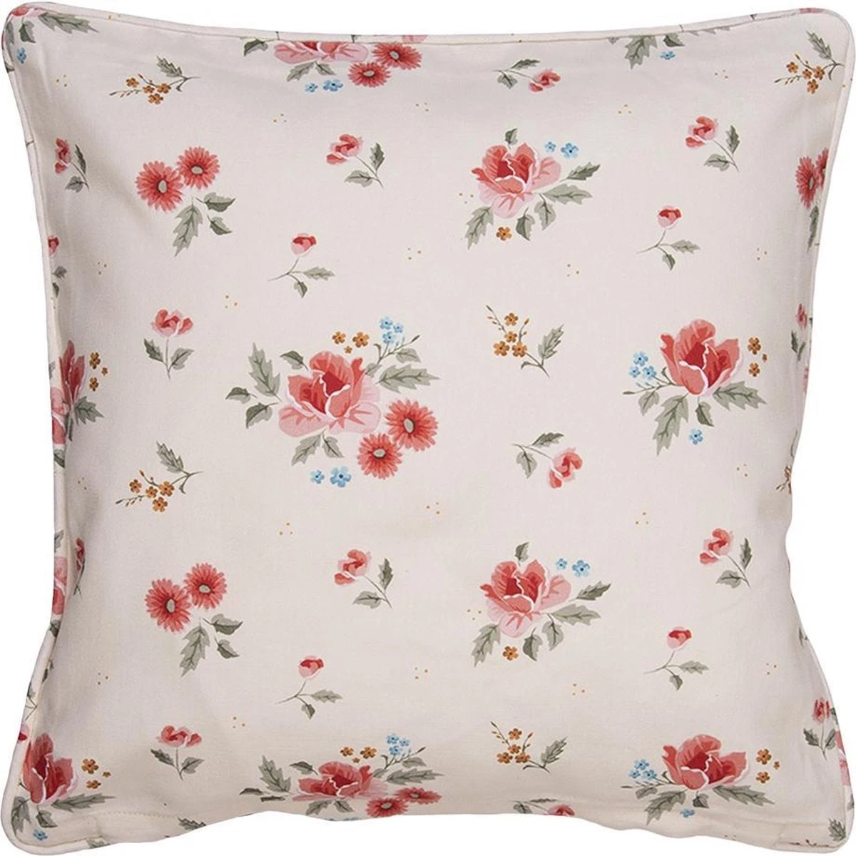 Clayre & Eef Kussenhoes 40x40 Cm Beige Katoen Rozen Sierkussenhoes Kussen Hoes 4 Clayre & Eef Kussenhoes 40x40 Cm Beige Katoen Rozen Sierkussenhoes Kussen Hoes - Afbeelding 2