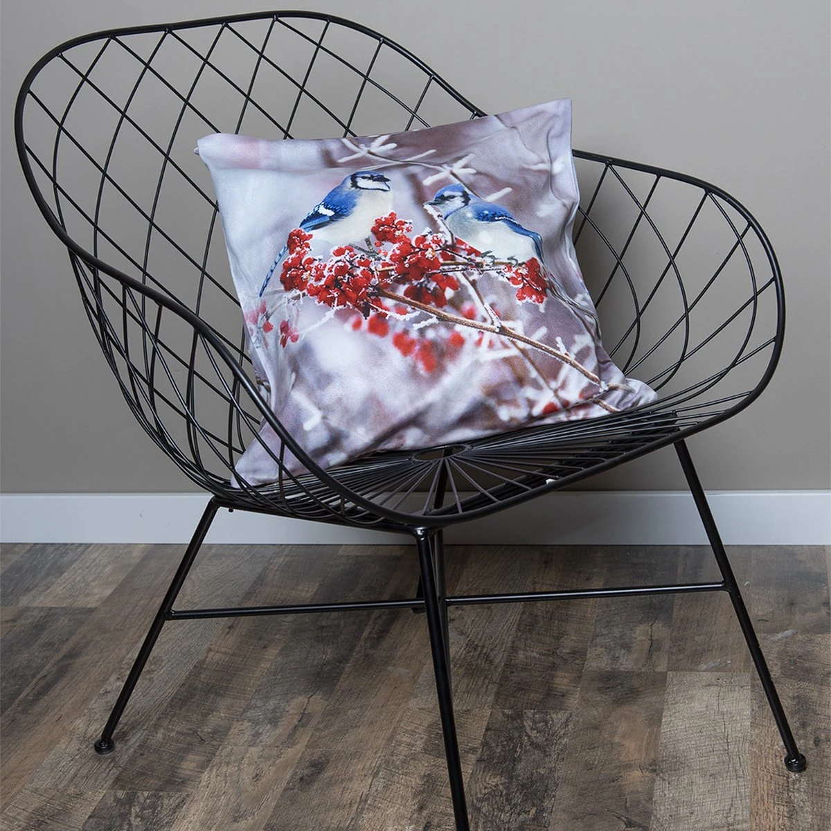 Clayre & Eef Kussenhoes 45x45 Cm Grijs Polyester Vierkant Vogels Sierkussenhoes Kussen Hoes 4 Clayre & Eef Kussenhoes 45x45 Cm Grijs Polyester Vierkant Vogels Sierkussenhoes Kussen Hoes - Afbeelding 2