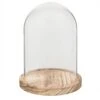 Clayre & Eef Stolp Ø 12x17 Cm Glas Hout Rond Glazen Stolp Stolp Op Voet -Clayre & Eef 1200x1200 17