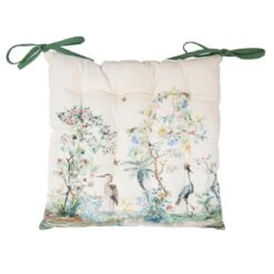 Clayre & Eef Stoelkussen Foam 40x40 Cm Beige Katoen Vierkant Tropisch Motief Zitkussen Tuinkussen Tuinstoelkussen -Clayre & Eef 1200x1200 173