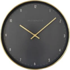 Clayre & Eef Wandklok Ø 51 Cm Zwart Goudkleurig Kunststof Muurklok Hangklok -Clayre & Eef 1200x1200 216