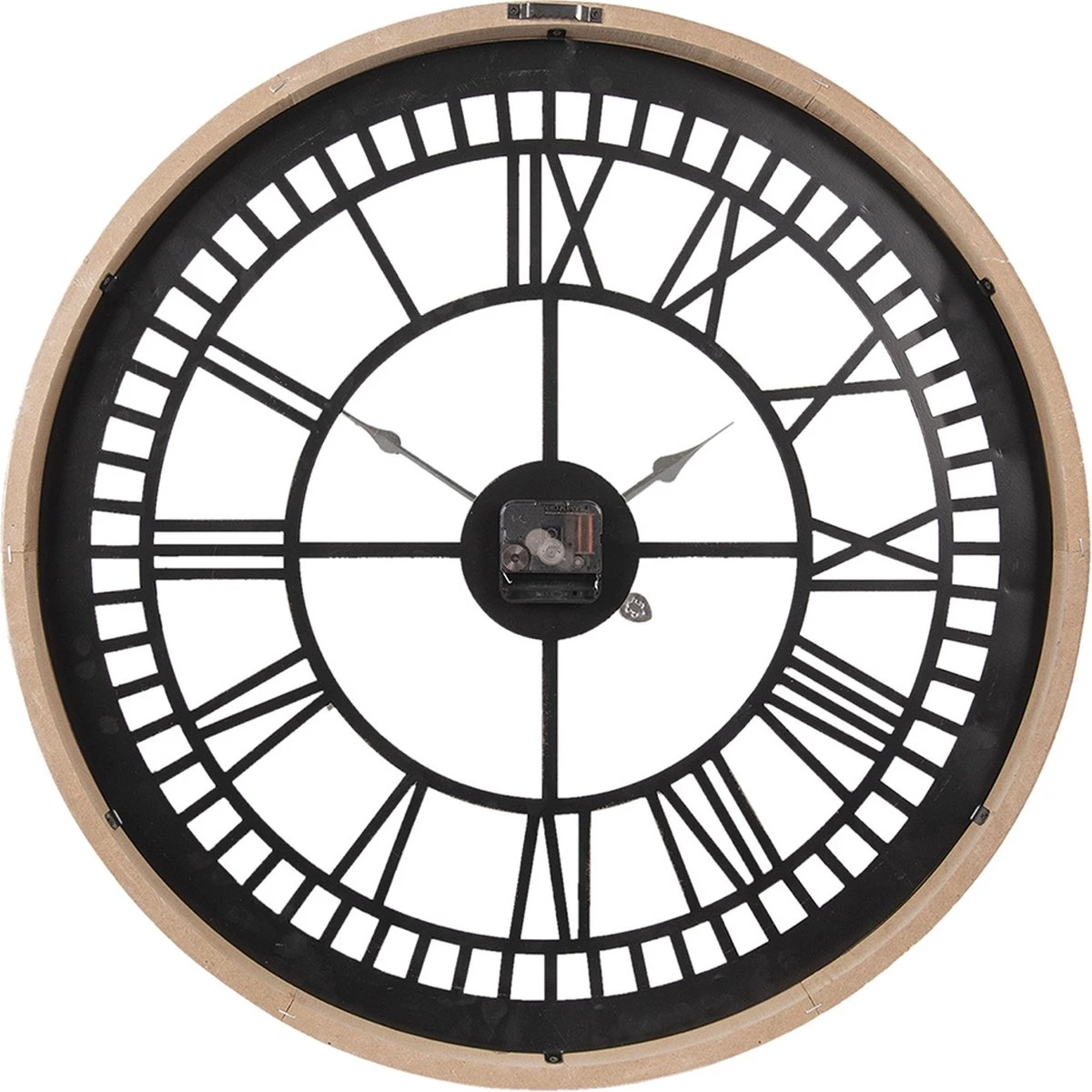 Clayre & Eef Wandklok Ø 60 Cm Bruin Hout Metaal Rond Muurklok Hangklok Keukenklok 4 Clayre & Eef Wandklok Ø 60 Cm Bruin Hout Metaal Rond Muurklok Hangklok Keukenklok - Afbeelding 2