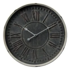 Clayre & Eef Wandklok Ø 48*6 Cm Grijs Ijzer Rond Muurklok Hangklok Keukenklok -Clayre & Eef 1200x1200 232