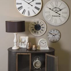 Clayre & Eef Wandklok Ø 30 Cm Beige Geel MDF Rond Chocolate Muurklok Hangklok Keukenklok -Clayre & Eef 1200x1200 235