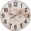 Clayre & Eef Wandklok Ø 58 Cm Wit Bruin MDF Wereldkaart Muurklok Hangklok -Clayre & Eef 1200x1200 241