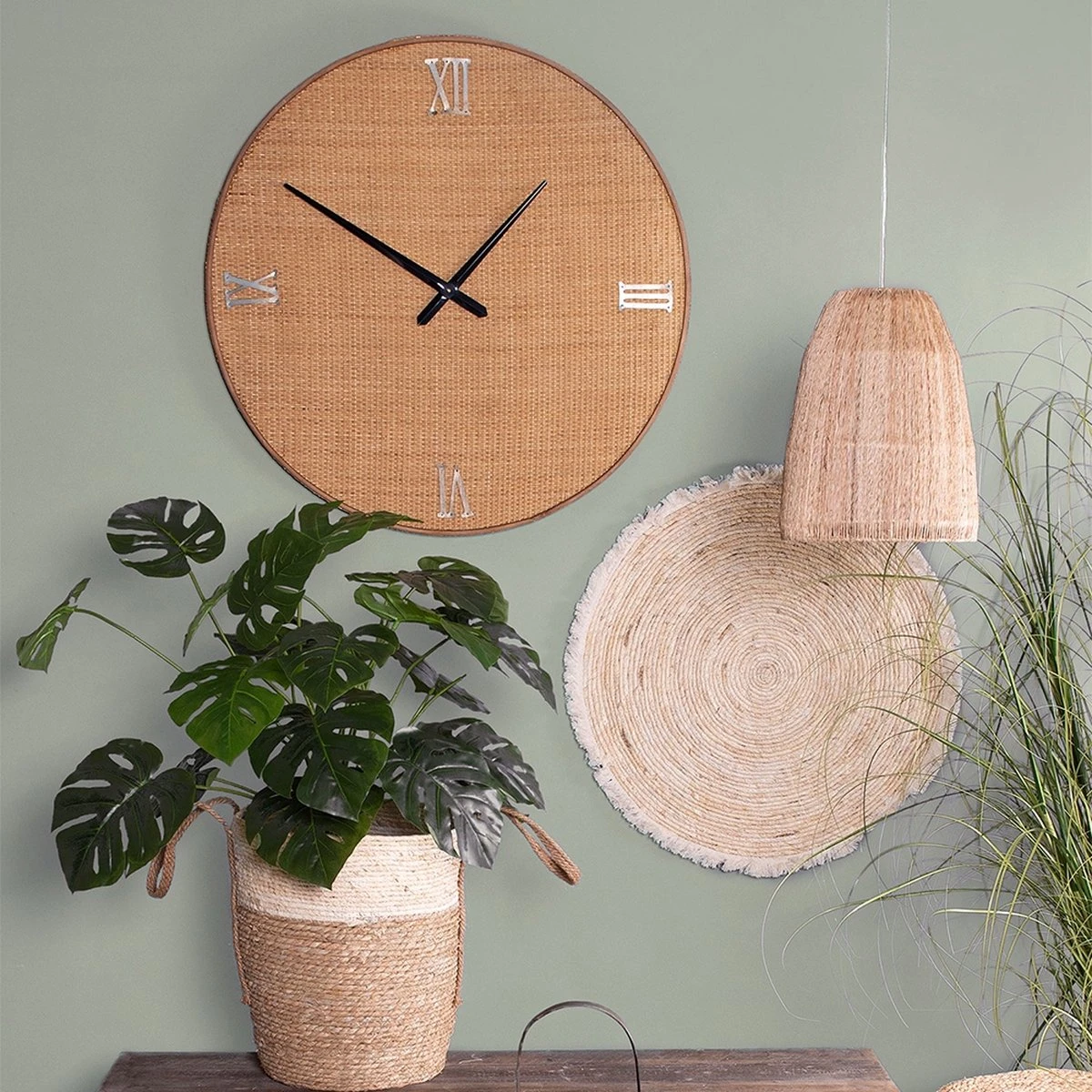 Clayre & Eef Wandklok Ø 80 Cm Goudkleurig Hout Metaal Rond Muurklok Hangklok Keukenklok 5 Clayre & Eef Wandklok Ø 80 Cm Goudkleurig Hout Metaal Rond Muurklok Hangklok Keukenklok - Afbeelding 3